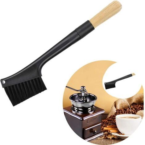 Spazzola per la pulizia di macinacaffè a due teste, accessorio spazzola per la rimozione della polvere per macchina da caffè espresso, macinacaffè per barista per uso domestico e cucina. (1/4)