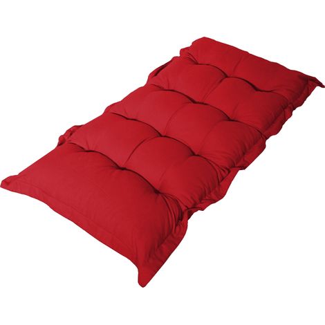 Coussin Banc & Sol Capitonné 120x60 Rouge - Épais 10cm (Polyvalent)
