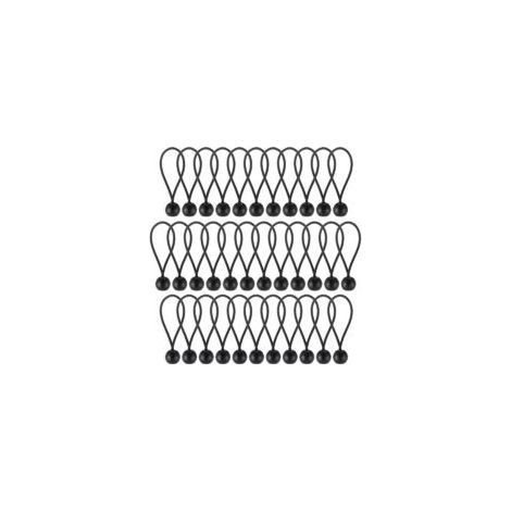 35 schwarze Gummibälle (20) Elastische Kordel für Planen, tragbarer und strapazierfähiger Gummihaken für Banner, Planen, Pavillons, Zelte, ideal zum Campen und Bootfahren (1/5)