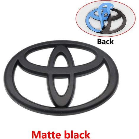 Logo 3D en ABS (noir mat, 120 x 80 mm) - 1 pièce. Compatible avec les modèles Toyota Corolla, Camry et RAV4 (calandre, capot, pare-chocs arrière, coffre). (1/5)