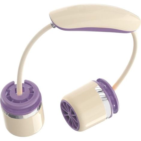 Ventilatore da collo portatile,Mini ventilatore a batteria,dispositivo di circolazione dell'aria a doppia turbina regolabile (1/2)