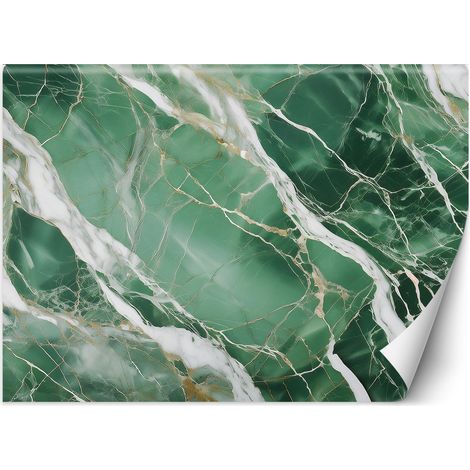 Papier peint Marbre vert et or style glamour 150x105 (1/5)