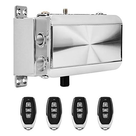 Serrure de Porte Électrique, Serrure de Télécommande Intelligente Serrure Antivol Mécanique Serrure de Porte Sécurité Antivol Forte avec Quatre Télécommandes Portesécurité à Domicile Serrure Porte,A (1/4)