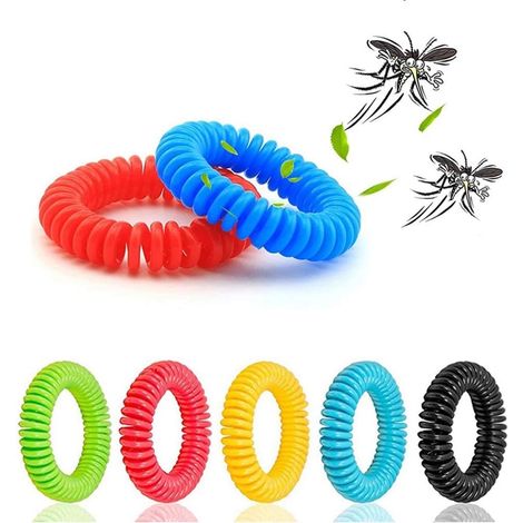 Bracelet Anti-moustiques - Huiles Essentielles Naturelles Citronnelle Lemongrass Lavande - Imperméable - Pour Adultes et Animaux - Lot de 12