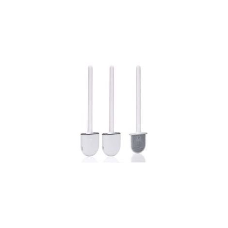 Brosse Toilette Silicone,(2 pièces) Brosse Toilettes WC,Brosse WC Silicone et SupportsAvec des Poils Doux et Une Poignée Antidérapante Brosse Toilette Silicone Nettoyage Rapides Brosse WC SuspenduCre