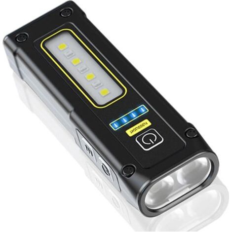 Lampe torche LED rechargeable EDC, lampe torche tactique ultra-lumineuse avec éclairage de travail rouge/bleu et COB, étanche IPX4, lampe torche magnétique portable multifonctionnelle pour le camping (1/5)