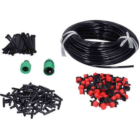 Système d'irrigation de jardin 50 m, kit de buses goutte à goutte pour tuyau 4/7, raccords d'irrigation automatiques (1/5)