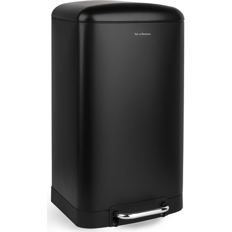 Les Collectors Cubo de Basura con Pedal, Metal, Noire, 40 L (1/5)