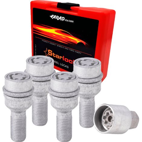 Vis de roue antivol pour Porsche Taycan dès 2019 M14x1,5 acier Gris lot de 4 avec clé (1/5)