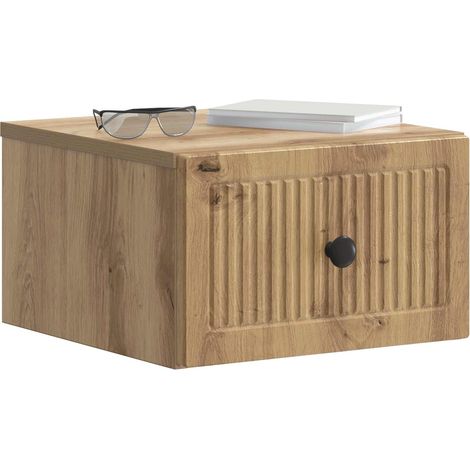 Maison Exclusive - Mobiletto da notte a muro Rovere Artigianale 33 x 34,5 x 20 cm