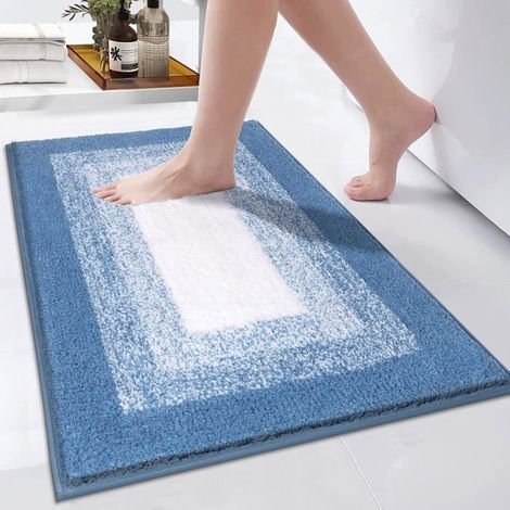 Non-slip bath mat, 80 x 120 cm, made of super absorbent microfiber, machine washable and soft to the touch.