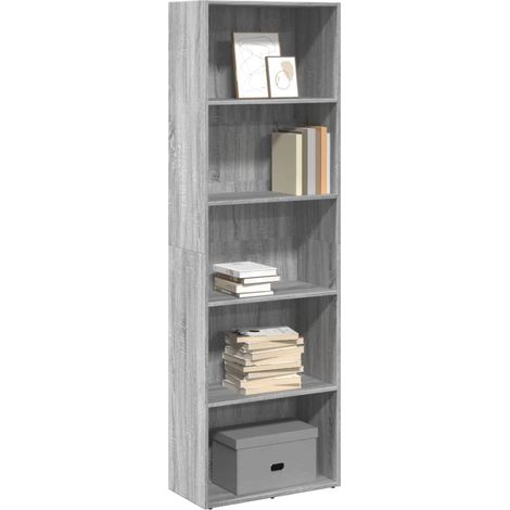 Bücherregal Grau Sonoma 60x30x189 cm Holzwerkstoff