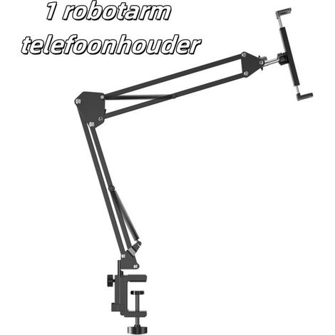 Support de tablette réglable – Support mains libres pour lire au lit, regarder des vidéos ou travailler – Réglable et pliable – Noir (1/5)