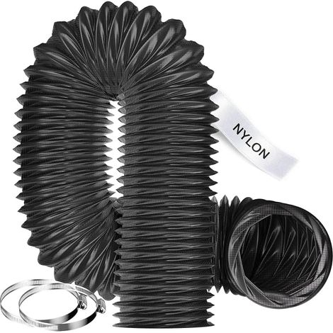 Ventilation Tube Diameter 100 mm 5 m Black – High Strength Nylon Flexible Hose, Heat Insulated (1/5)