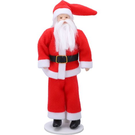 Père Noël en céramique rotatif pour maison de poupée 1:12, avec socle, décoration miniature de Noël (1/5)