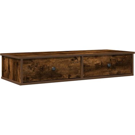Maison Exclusive - Wandregal mit Schubladen Räuchereiche 100x37,5