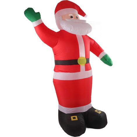 Wasserdichter, aufblasbarer Weihnachtsmann mit integrierten LEDs und grünen Händen für den Außenbereich, geeignet für Rasen und Garten, 100–240 V, EU-Stecker (1/5)