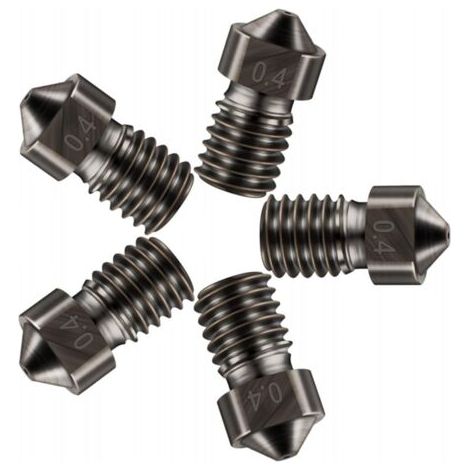 5pcs accessoires d'imprimante 3D buse en acier dur E3D V6, buse en acier dur E3D V6 0,4 mm (1/5)