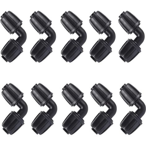 10 Pièces Adaptateur Coude d'Irrigation Goutte, 16mm Tuyau d'Arrosage Coude Connecteur Universel Coude Joint de Accessoires d'Irrigation Agricole (1/4)