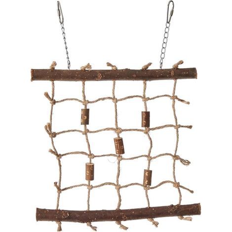 Animal Domestique Ting Corde Natural Living Mur d'escalade Jouet pour Oiseau Murale en Bois (1/3)