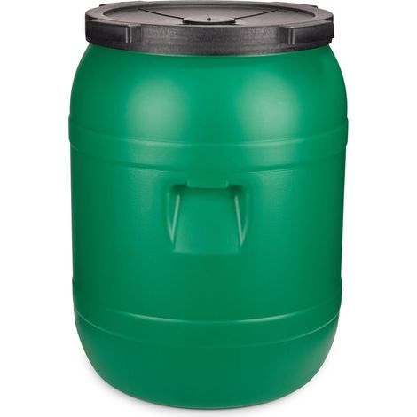 Garronda réservoir d'eau de 220 litres, Baril Alimentaire, fût à Large Ouverture en HDPE et sans BPA, tonneau de Jardin, bac à Aliments pour Animaux, conteneur d'eau, tonneau Universel GD-0078, Vert
