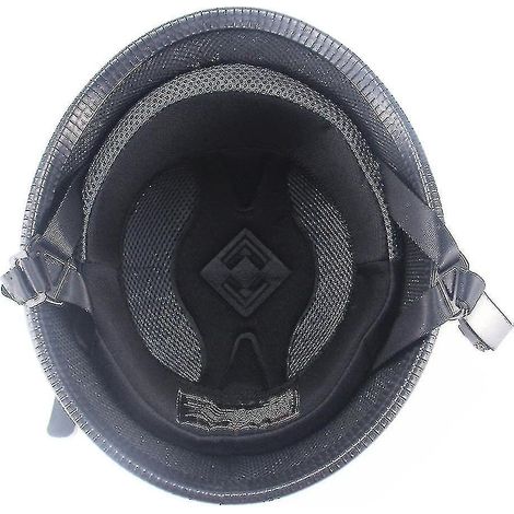 Deutscher Vintage-Halbjet-Cruiser-Motorradhelm – Größe L – Mattschwarz
