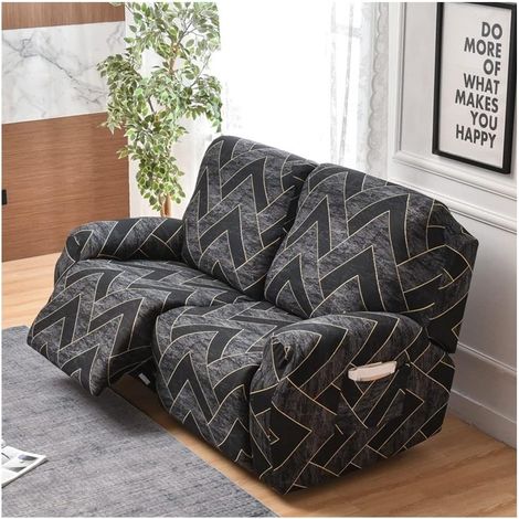 2 Places Housse de Fauteuil Relax Extensible, Housse de Fauteuil Relax Inclinable Electrique, Couverture de Chaise Canapé Relax avec Poche,Protecteur pour Fauteuil Inclinable ( Color : 28 , Size (1/5)