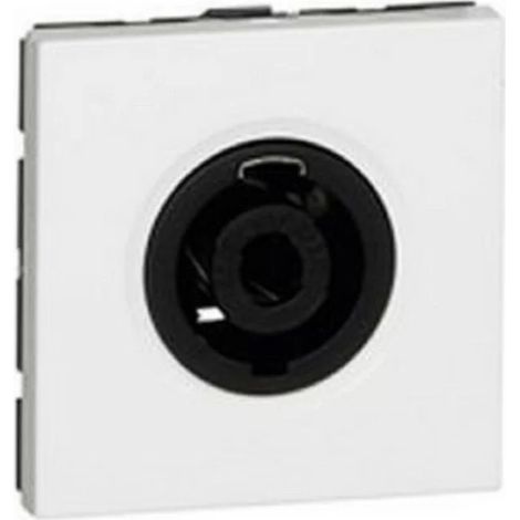 Legrand 078760 - Prise audio Prog Mosaic - Speakon 4 contacts - 2 mod - blanc