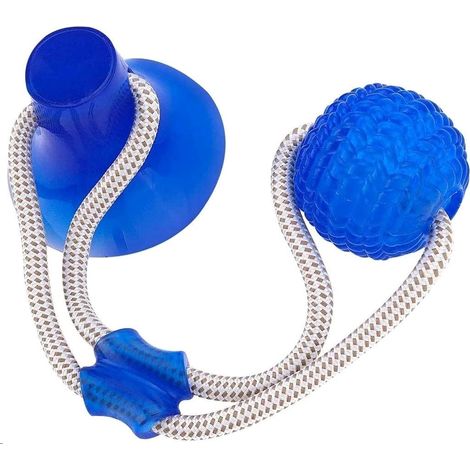 1 Jouet à mâcher, boule en caoutchouc avec ventouse, corde interactive, nettoyage dents, chien chat (1/5)