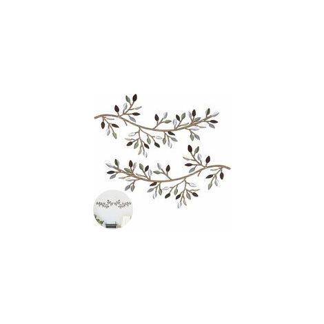 Feuille D\'arbre Décoration Murale En Métal Vigne Branche D\'olivier Feuille Art Mural Artistique 2 Pièces Signe Décoratif Sculpture Murale Robuste Décoration De La Maison Pour Salon Chambre (1/5)