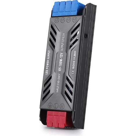 12V 100W Alimentation LED Driver, 220V 12V AC 100W 8,3A LED Transformateur Ultra Fin LEDs Transfo Alimentation à Découpage Convertisseur De Tension AC à DC Pour LEDs l'éclairage Intérieur (1/5)