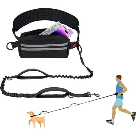 Laisses Mains Libres pour Chien,Ceinture réglable de Laisse de Formation,Harnais de Marche Main Libre pour Chien, Laisse Multifonctionnelle Renforcée,pour Chiens de Taille Moyenne et Grande (1/5)