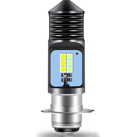 Bombilla para faro de motocicleta, P15D H6M LED de luz alta/baja súper brillante 6000K blanco azulado Chips 3030 12SMD para faro de motocicleta ATV automóvil DC12V, paquete de 1 (1/5)