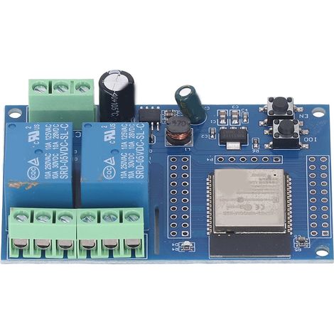 Module relais avec mémoire flash de 4 Mo, boutons programmables, module relais double pour établissements d'enseignement secondaire, espaces d'apprentissage, 5-60 V CC (1/5)