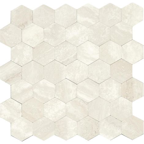 Selbstklebende Travertinfliese Mini-Wabenmuster 31,2 x 31,5 cm (1/5)