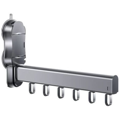 QORVA-Pliable à ventouse pour balcon  maison tige de séchage télescopique invisible pour vêtements, porte-vêtements d'intérieur, baie vitrée, artefact de séchage pour vêtements