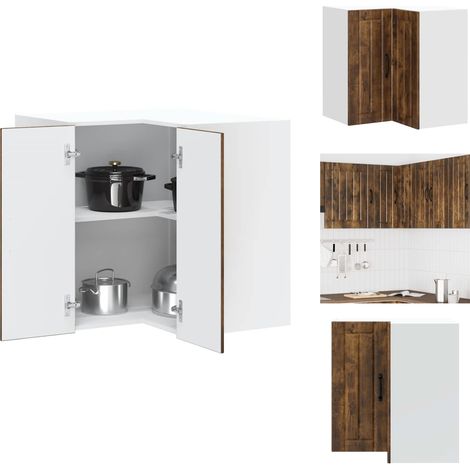 Küchen-Eckhängeschrank Lucca Räuchereiche Holzwerkstoff - Küchen-Eckhängeschrank - Küchen-Eckhängeschränke - Eckhängeschrank Für Küche - Küche Hängeschrank (1/5)