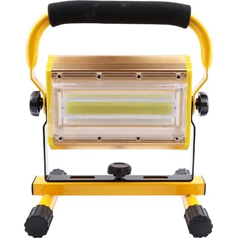 Lampe de chantier LED rechargeable COB 100W, 2000 lumens, projecteur étanche IP65, idéale pour intérieur, extérieur, camping et pêche (1/5)