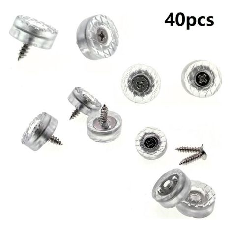 Lot de 40 patins en silicone de 18 mm – Antidérapants et résistants à l'humidité – Pour parquets et carrelages – Installation facile avec vis (1/4)