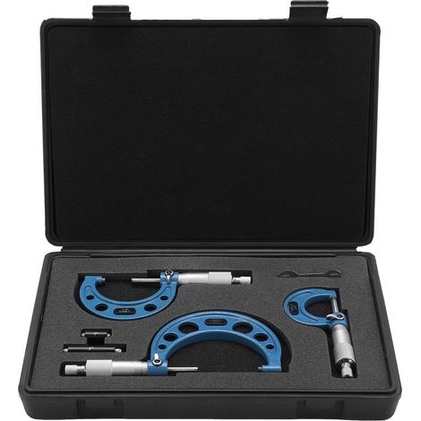 Kit d'étrier micrométrique extérieur, outil de mesure en acier à roulement, précision 0 à 3 pouces, 0,0001 pouces (1/5)