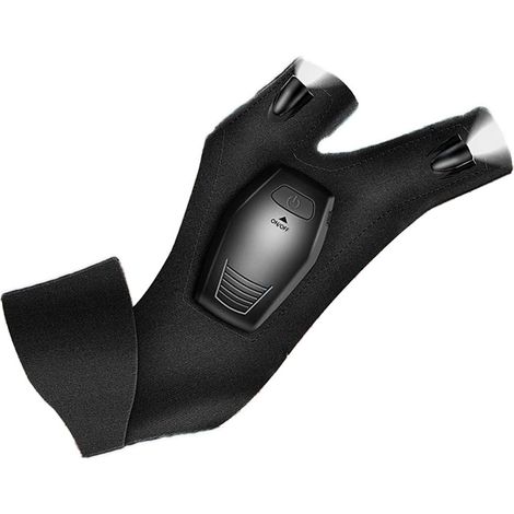 Gants avec lampe torche LED rechargeable (gant simple) – Gants demi-doigts pour la pêche, les travaux de réparation et la pêche de nuit (1/5)