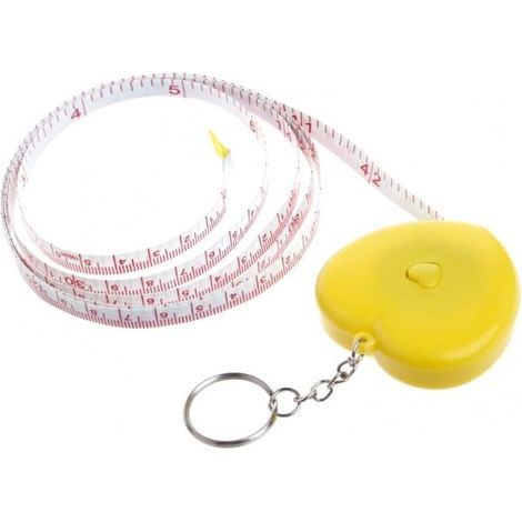 Mètre ruban de couture 1,5 m avec porte clés pour mesurer le tour de taille le corps et les vêtements outil de mesure souple pour couture et travaux manuels (1/5)