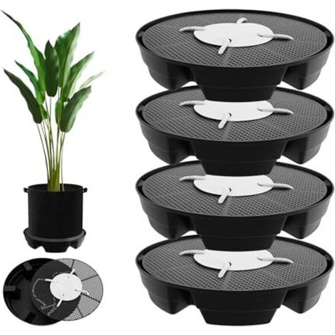 Juego de 4 platillos de tela con autorriego para macetas, platillos para macetas con autorriego, patas para macetas de exterior, maceta con autorriego, maceta con autorriego (1/5)