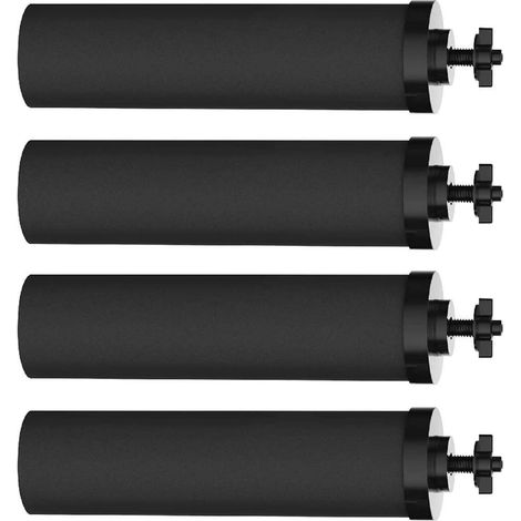 Lot de 4 Filtre à eau, Charbon actif, Plastique alimentaire, Pour seau domestique et système gravité