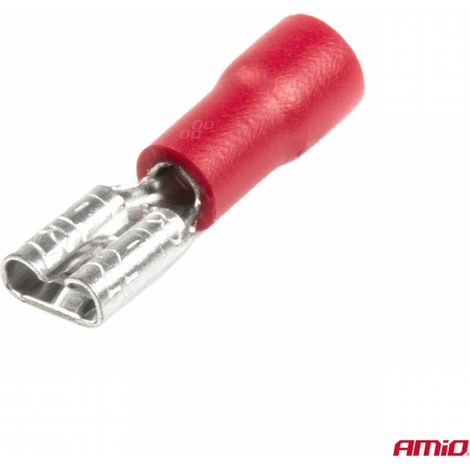 Connecteurs plats femelles isolés 5,6 mm 0,5-1,5 mm² 10 A 10 pièces AMIO-03061 (1/3)