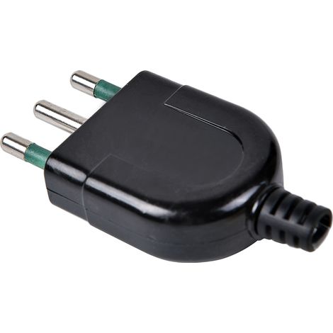 SPINA ELETTRICA NERA S17 16A 2P/T IN TERMOPLASTICA - SICURA PER USO INTERNO COMPATTA E RESISTENTE (1/2)