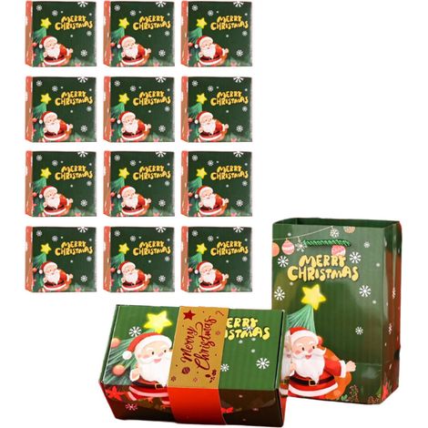 Caja sorpresa navideña plegable, para regalos de hasta 12 personas.