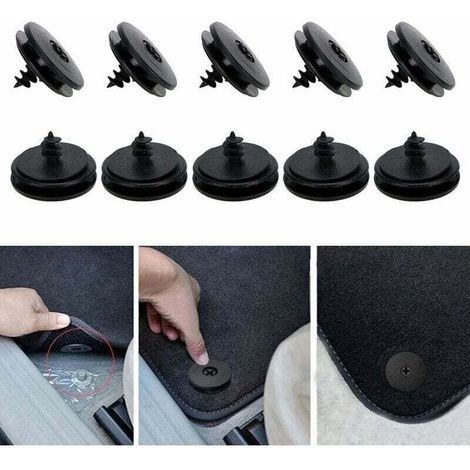 Lot de 10 clips de fixation pour tapis de voiture Antidérapants Fixes