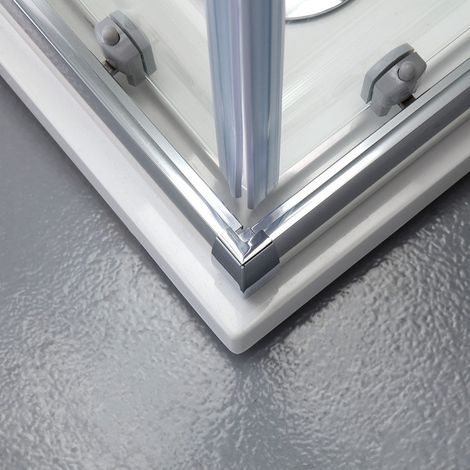 Kiamami Valentina – Porte de douche carrée 80x80 cm – Verre trempé 6 mm – Aluminium chromé – Ouverture coulissante – Nettoyage facile