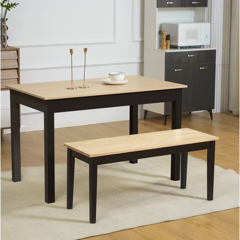 Banc 2 places en pin naturel, banc d'appoint pour cuisine, salle à manger ou entrée, charge 220 kg (1/5)
